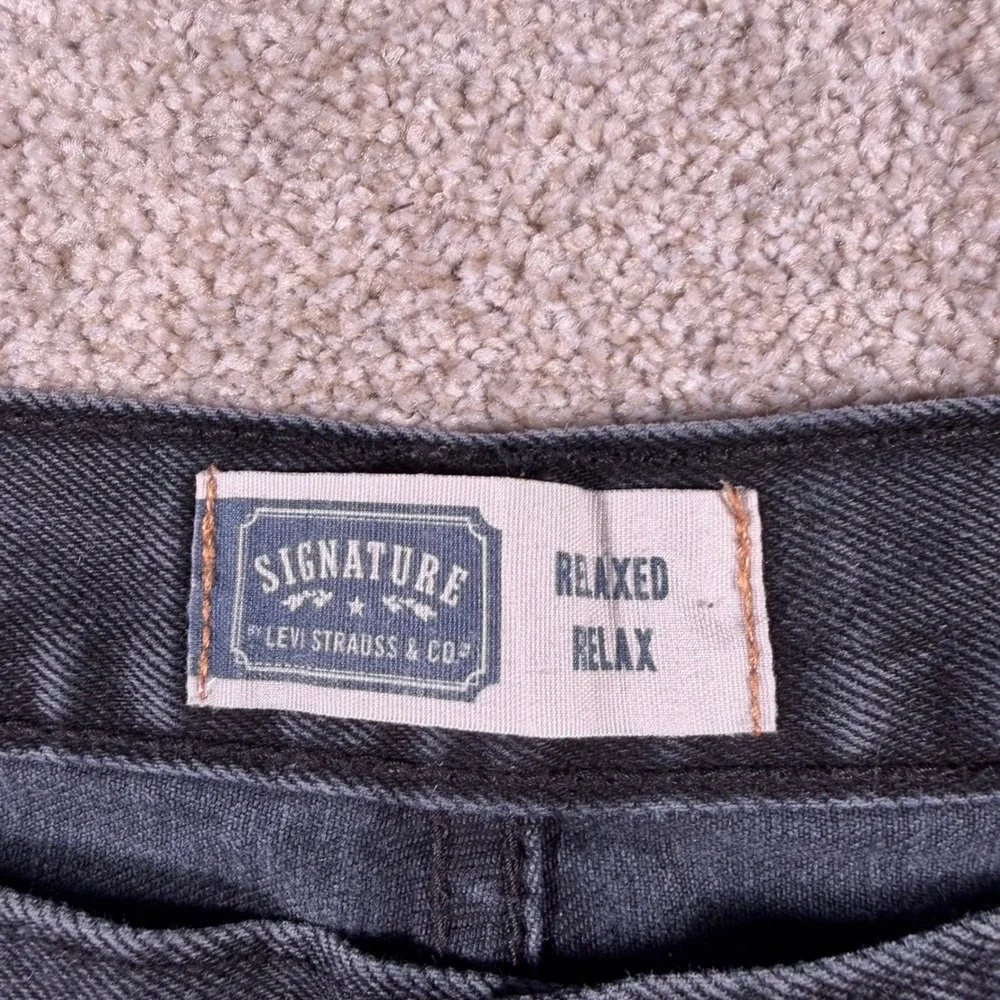 Signature Levi Strauss & Co Relaxed Jeans‎ Mens 40x30 (FITS 38x29) Charcoal Gray